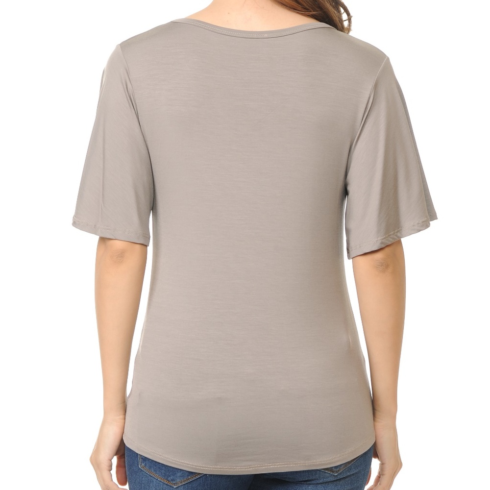 Taupe Flowy Sleeve Blouse - Picture 3 of 3